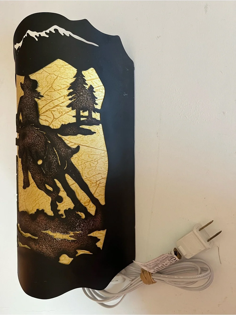 Rustic Western Cowboy Barrel Racing Wall Sconce Light - Vintage Look Nightlight